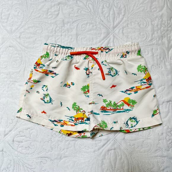 Zara Island Print Swim Shorts Size 3/4 - Picture 2 of 5
